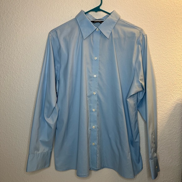 Womans's 100% Cotton Eddie Bauer Blue Dress Shirt - Picture 1 of 9